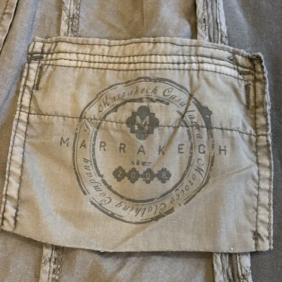 Marrakech By Anthropologie Womens Army Green Open Collared Linen Vest XSmall - Picture 8 of 13